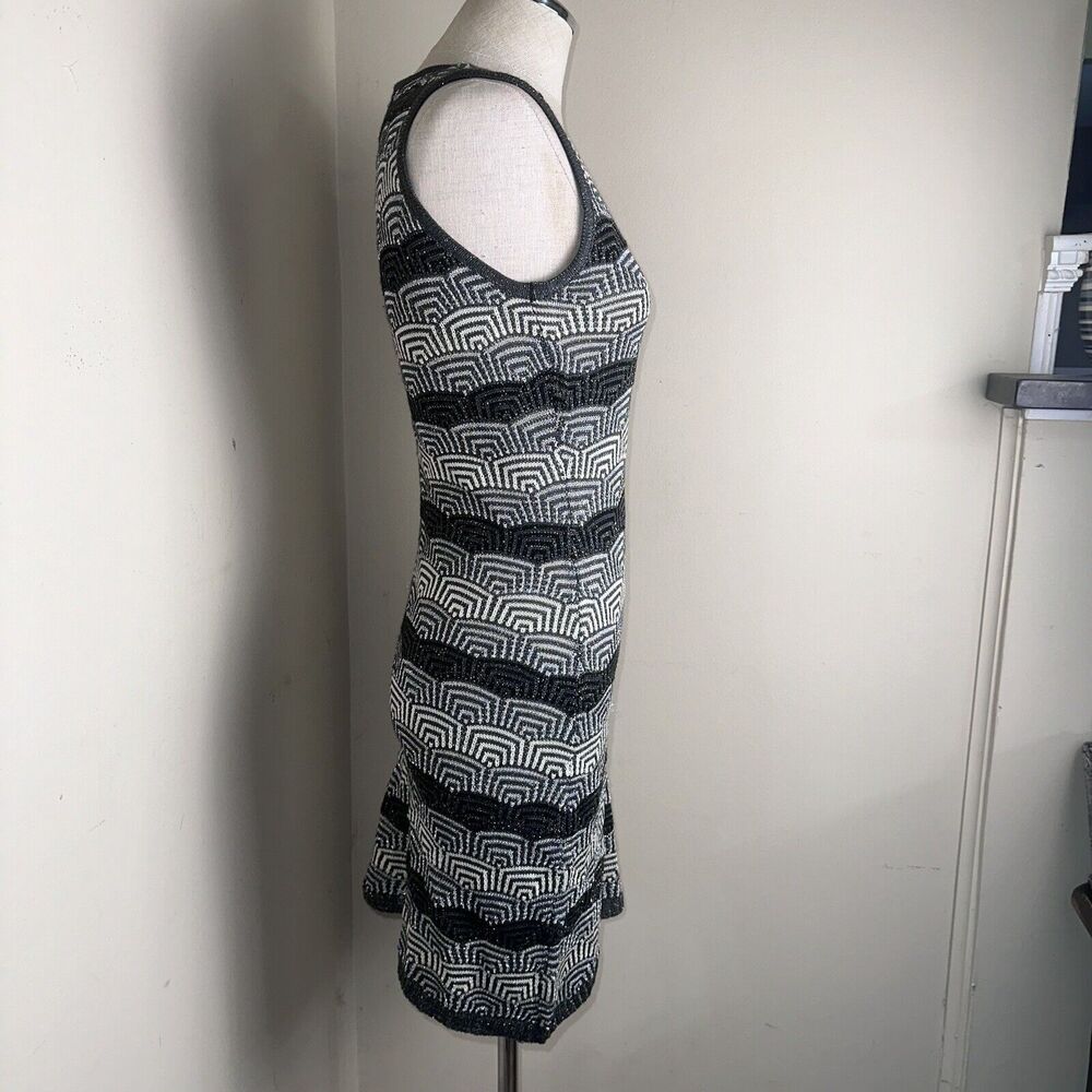 Grifflin Paris Dress Black Gray Cream Sleeveless Knit Stretch Size Small - Picture 7 of 9